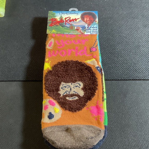 Bob Ross 'Paint Your World' Brown Socks - Picture 1 of 2